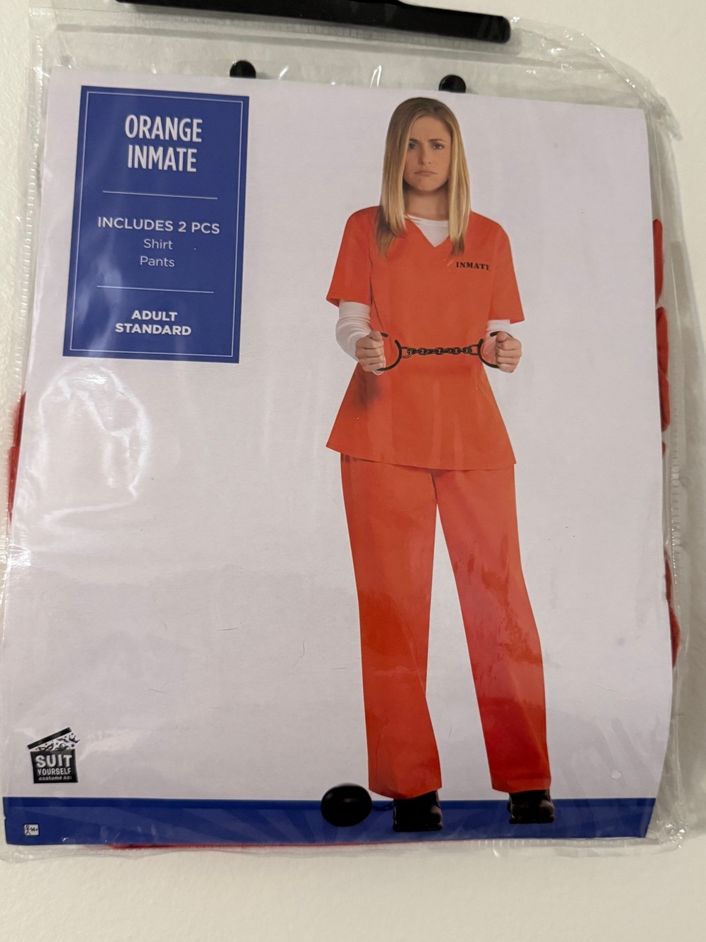 Women's Orange Two-Piece Straight Leg Set - Inmate Costume